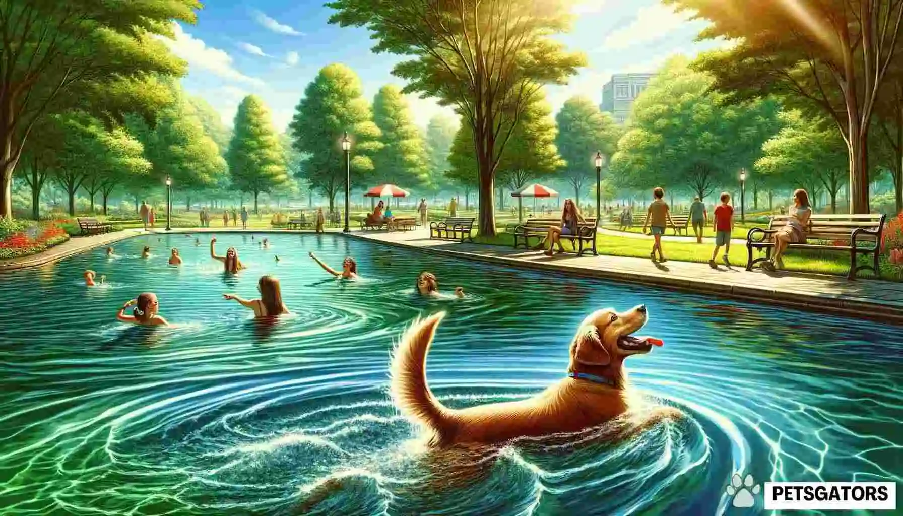 dog swim tail