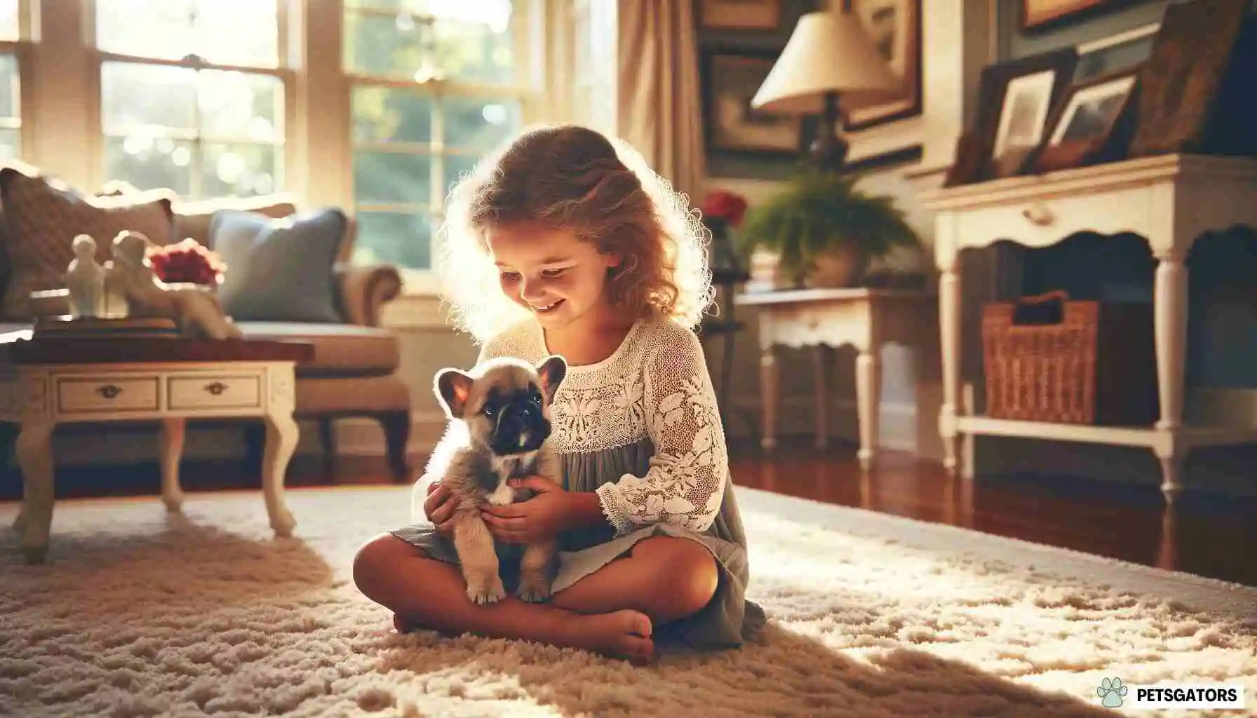 fluffy French bulldog puppy