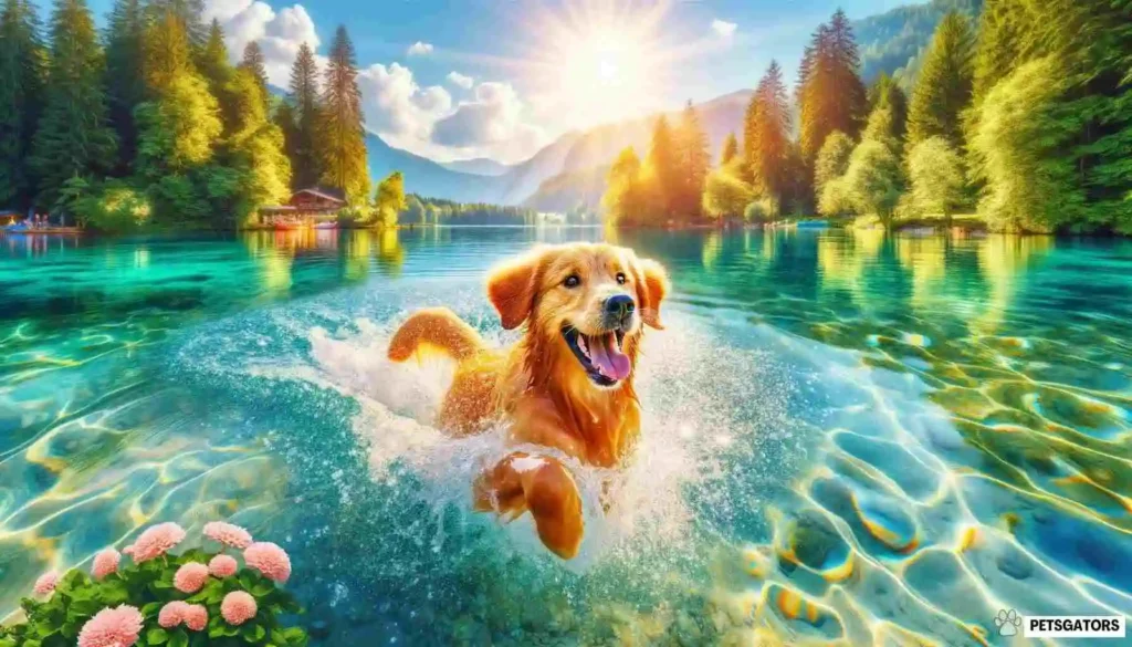 swimming dog