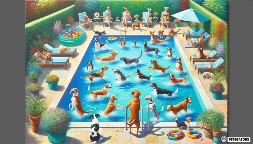 dogs in swimming pool