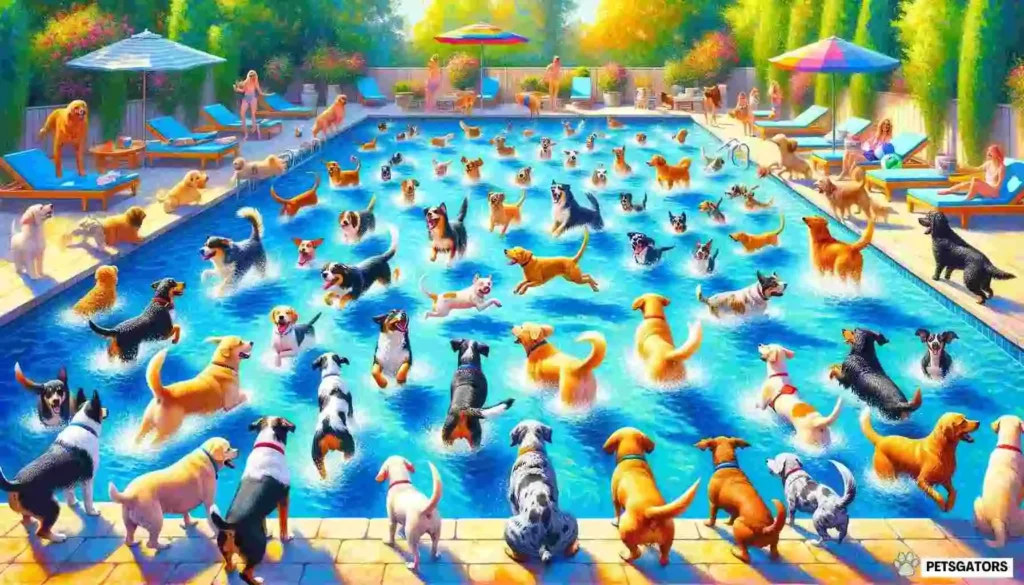 dogs in swimming pool