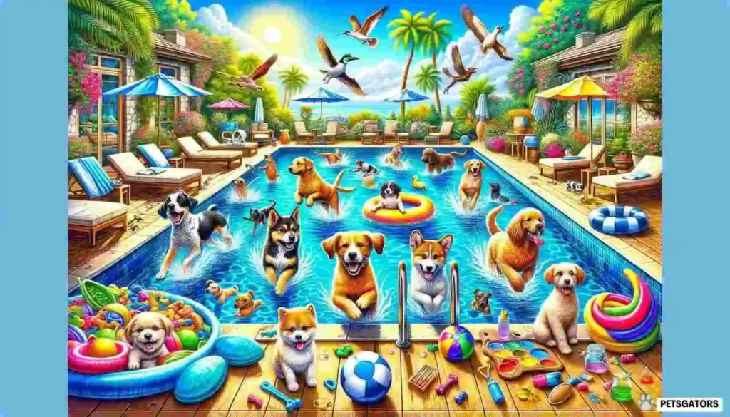 dogs in swimming pool