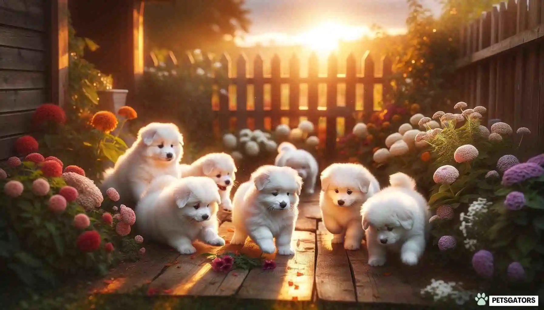 white fluffy puppies